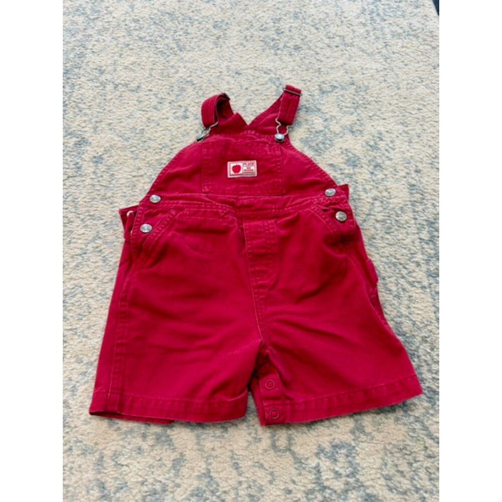 Vintage Children's Place 24 months Red Denim Baby Shortalls